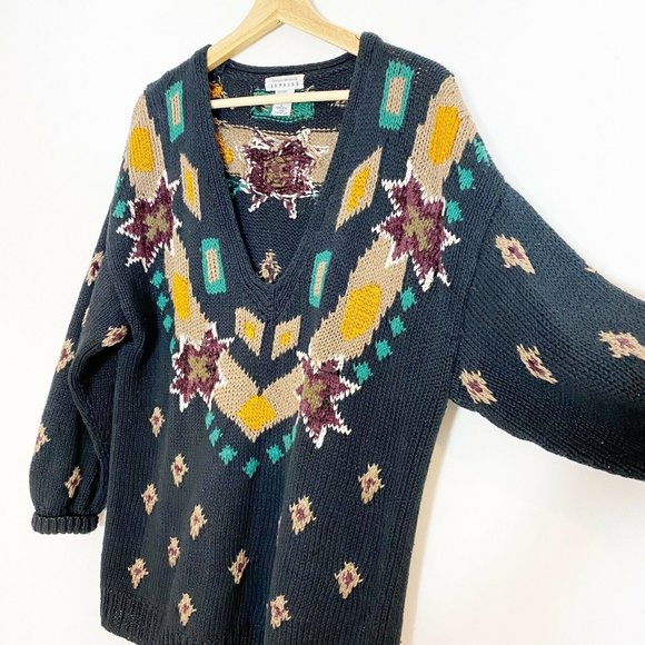 Vintage Sweater Compagnie Intl Express sz large - Picture 7 of 8